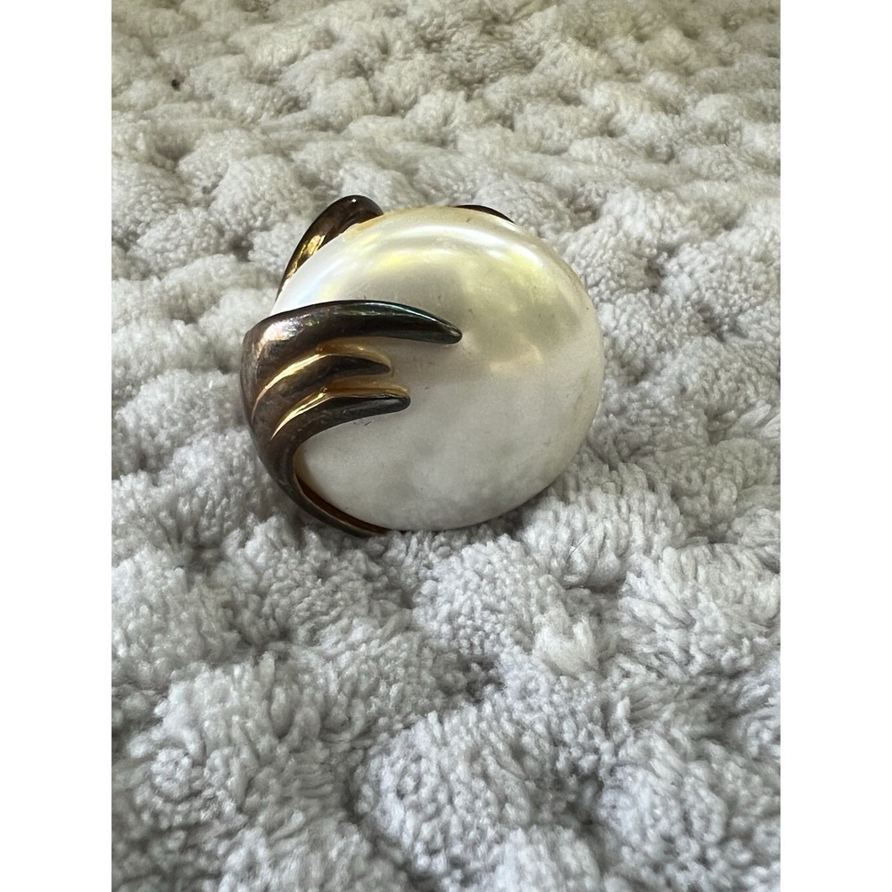 Vintage Pearl Gold Scarf Ring